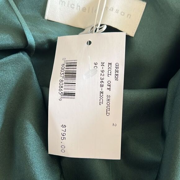 Michelle Mason Intermix 100% Silk Midi Dress One Shoulder Size 2 NWT - Picture 8 of 12